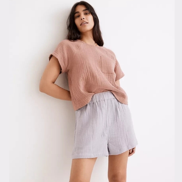 Madewell Pull-On Shorts in Lightspun, Light Purple, Size XS - Picture 2 of 10
